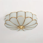 Viraean Brass & Glass Flower Ceiling Light