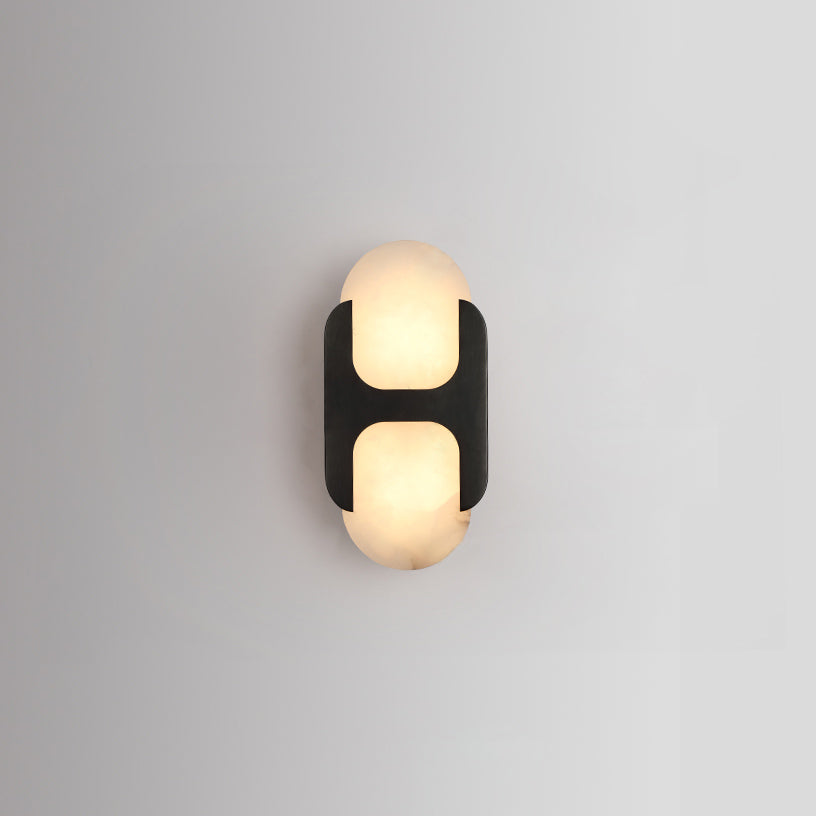 Lylaearis Alabaster Wall Sconce - 25.5cm Black