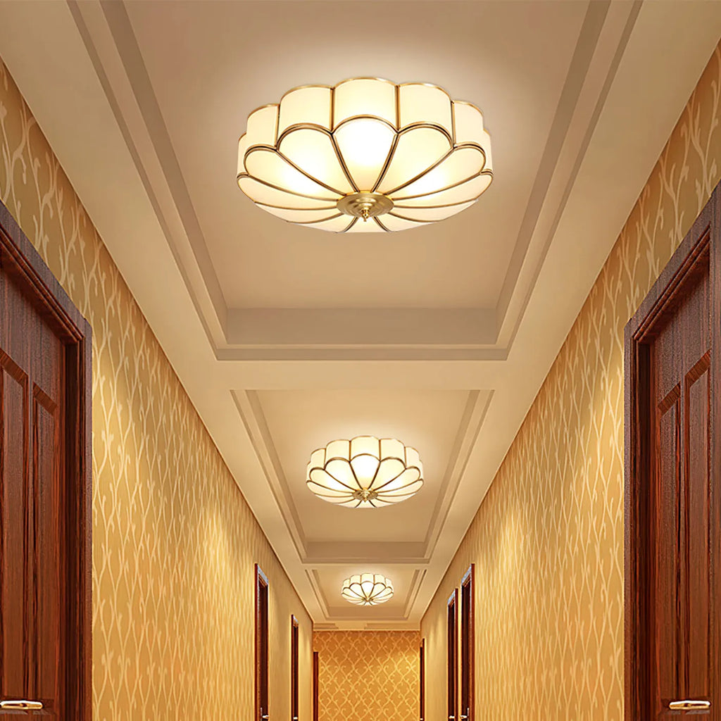 Viraean Brass Flower Ceiling Light